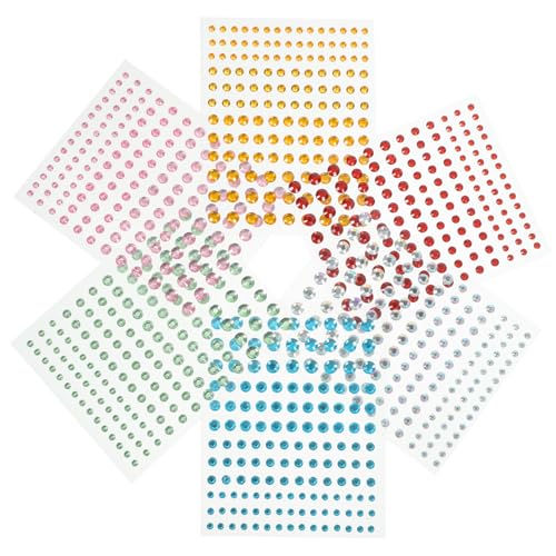 Mikinona 6 Blätter Gesicht Edelsteine Strasssteine hochzeitsdeko wedding decoration dekorative sticker Dekorative Edelsteinaufkleber entzückende Edelsteinaufkleber Strass-Kunststoff von Mikinona