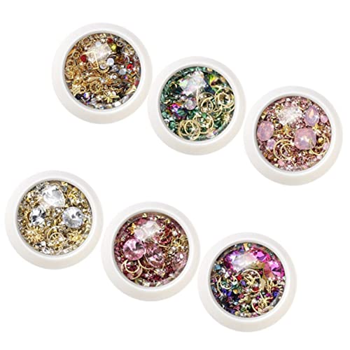 Mikinona 6 Sätze Strass Nagelkunst Zubehör für DIY Maniküre Schöne Dekoration für Nägel Geeignet für Frauen und Professionelle Anwendungen Gemischte Stile Langlebig und Leicht Mikinona 6 Sätze Strass Nagelkunst Zubehör für DIY Maniküre Schöne Dekoration für Nägel Geeignet für Frauen und Professionelle Anwendungen Gemischte Stile Langlebig und Leicht von Mikinona