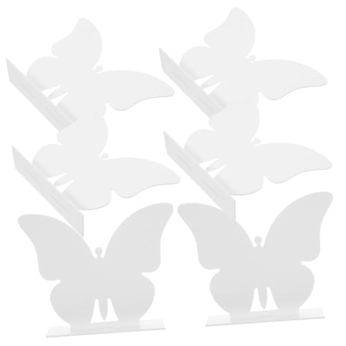 Mikinona 6 Sätze Tischkarte Schmetterlinge leer steht Hochzeitstischdekor Hochzeitstischnummer Stand Hochzeit Zeichen Hochzeitsvorräte Tischnummern für die Hochzeit Partygeschenk Acryl Weiß von Mikinona