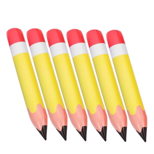 Mikinona 6 Stück Aufblasbare Bleistift Dekoration PVC Rückkehr zur Schule Bleistiftballons Kreative Klassenzimmer Deko für Lebendige Lernatmosphäre Gelb von Mikinona