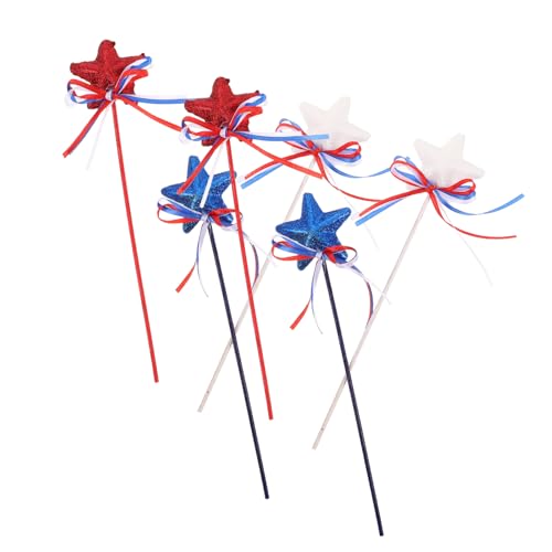 Mikinona 6 Stück Rote Weiße und Blaue Deko für Unabhängigkeitstag Memorial Day und Festlichkeiten für Tischvasen Dekoration von Mikinona