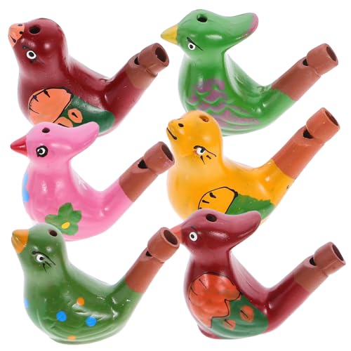 Mikinona 6 Stück Teiliges Kleine Bunte Keramik Wasservogel Pfeifen für Handliche Vogelpfeifen Party Mitgebsel Leicht zu Blasen für Geburtstagsgeschenke und Festlichkeiten von Mikinona