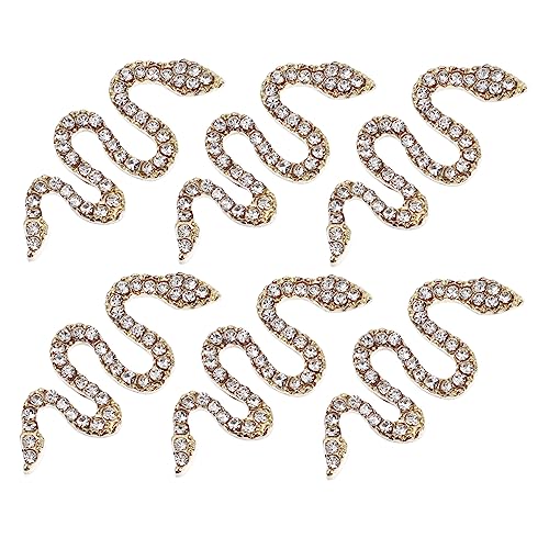 Mikinona 6 Stück Teiliges Nail DIY Schmuck Metall Schlangenform Strasssteine Maniküre Charms für Natürliche und Künstliche Nägel Geeignet für Professionelle Nagelstudios und Heimgebrauch von Mikinona
