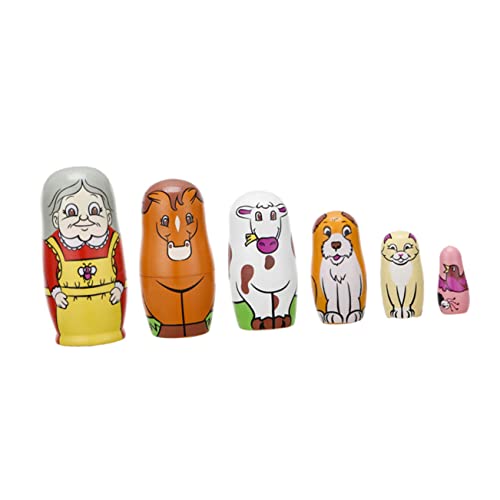 Mikinona 6 Stück Teiliges Puppen Handbemalte Holzspielzeuge mit Großmutter Muster Dekorativ für Junge Mädchen als oder Wohnaccessoire Mikinona 6 Stück Teiliges Puppen Handbemalte Holzspielzeuge mit Großmutter Muster Dekorativ für Junge Mädchen als oder Wohnaccessoire von Mikinona