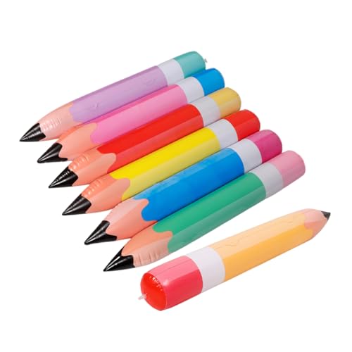 Mikinona 7 Stück Teiliges Aufblasbare Bleistifte aus PVC Riesige Dekoration für Schulanfang Klassenzimmer Geburtstagsfeiern Bunte Designs in Orange Gelb Blau Grün Rot von Mikinona