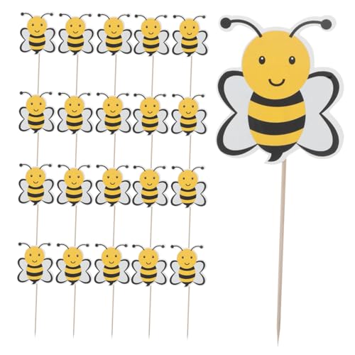 Mikinona 72 Stück Bienen Kuchendekoration Bienen Cupcake Picker Geburtstagskuchen Ornamente Party Kuchen Dekorationen Geburtstagskuchen Dekorations Requisiten von Mikinona
