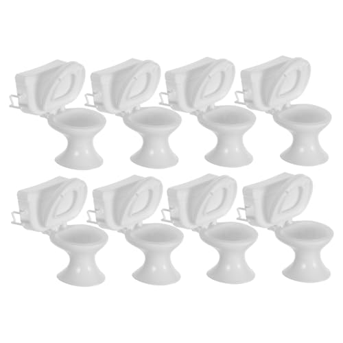 Mikinona 8 Stück Badezimmer Toilette Deko Detailreiche Puppenhaus Möbel Accessoires für Mikrolandschaft Geeignet für Puppenhaus Dekoration von Mikinona