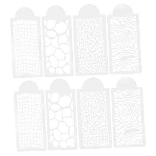 Mikinona 8 Stück Teiliges Leopardenmuster Schablonen für Tortendeko DIY Wiederverwendbare Pet vorlagen für Handgemachte Kuchen Präzises Drucken von Spitzenmustern von Mikinona