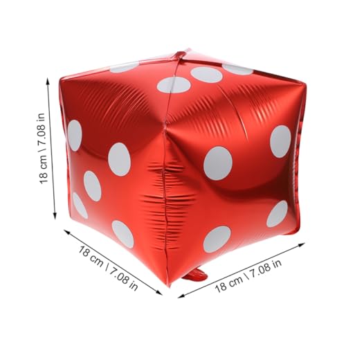 Mikinona 8 Stück Teiliges Würfel Aluminiumfolie Ballon Rote und Blaue Partydeko Kreative Themen dekoration für Poker Geburtstagsfeiern Vielseitig für Innen Außenbereich Geeignet von Mikinona
