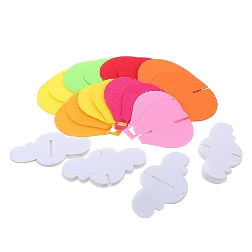 Mikinona Bunte Filz Hängedekoration Hot Air Balloon Set mit Wolken Kreative Kindergarten und Klassenzimmer Deko Teilig Farbenfrohe Pendants für Flur und Kinderzimmer von Mikinona