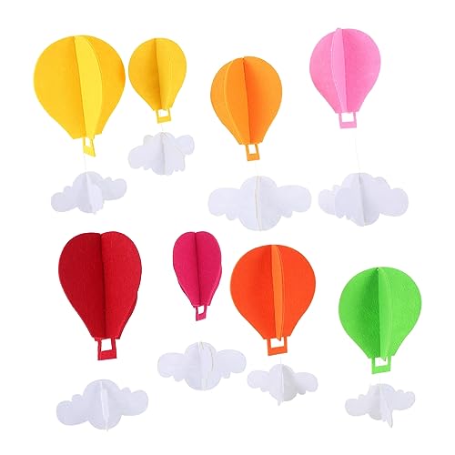 Mikinona Bunte Filz Heißluftballon Dekoration Set für Kindergarten Klassenzimmer Flur Teilig mit Wolken Kreative Kinderparty Anhänger für Festliche Raumgestaltung Mikinona Bunte Filz Heißluftballon Dekoration Set für Kindergarten Klassenzimmer Flur Teilig mit Wolken Kreative Kinderparty Anhänger für Festliche Raumgestaltung von Mikinona