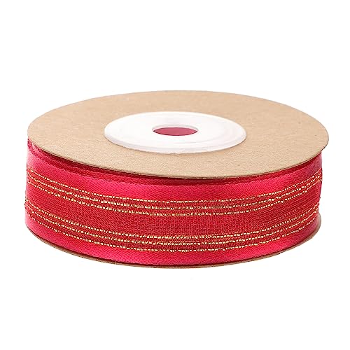Mikinona Craft Ribbons Doppelseitiges Geschenkband für Hochzeitsdekoration Bastelarbeiten und Geschenkverpackung Rot für Festlichkeiten und DIY Projekte von Mikinona