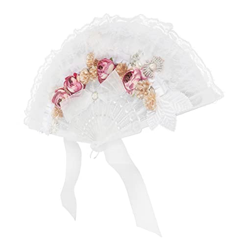 Mikinona Delikater Brautfächer mit Spitzenblumen Design Leichter Dekorativer Handfächer für Hochzeit Tragbar als Foto Requisite für Braut Brautjungfer und Trauzeugin bei Polterabend und Mikinona Delikater Brautfächer mit Spitzenblumen Design Leichter Dekorativer Handfächer für Hochzeit Tragbar als Foto Requisite für Braut Brautjungfer und Trauzeugin bei Polterabend und von Mikinona