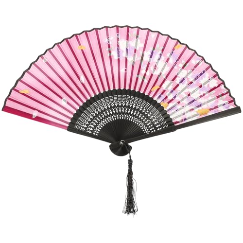 Mikinona Eleganter Chinesischer Faltfächer aus und mit Quaste für Tanz Hochzeiten und Dekorative Zwecke Leicht und Tragbar Stilvolles Accessoire Mikinona Eleganter Chinesischer Faltfächer aus und mit Quaste für Tanz Hochzeiten und Dekorative Zwecke Leicht und Tragbar Stilvolles Accessoire von Mikinona