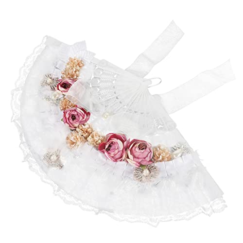 Mikinona Eleganter Faltfächer für Hochzeiten Blumendekor Spitzenverzierung Tragbarer Brautfächer für Stilvolle Hochzeitsfeiern für Brautjungfern und Trauzeuginnen Mikinona Eleganter Faltfächer für Hochzeiten Blumendekor Spitzenverzierung Tragbarer Brautfächer für Stilvolle Hochzeitsfeiern für Brautjungfern und Trauzeuginnen von Mikinona