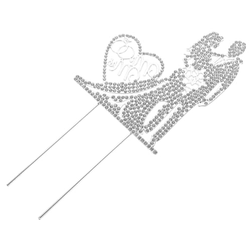 Mikinona Eleganter Mr Mrs Cake Topper Sticks für Hochzeitstorte Leichter und Kreativer Hochzeitskuchen Dekoration mit Romantischem Brautpaar Design für Verlobung und Bridal Shower von Mikinona