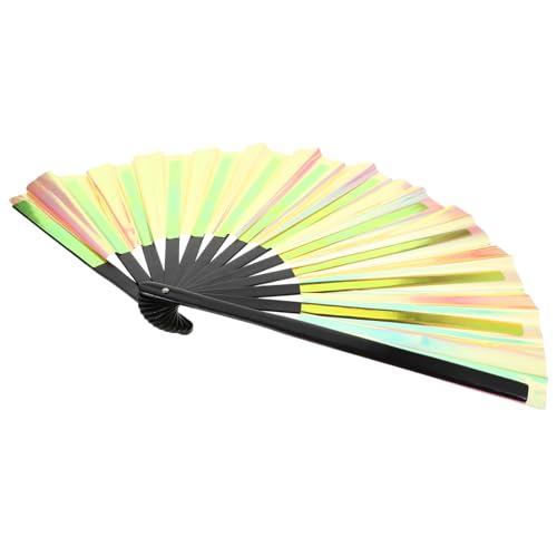 Mikinona Faltbarer Handfächer Chinesischer Stil Faltbarer Kongfu Handventilator aus PVC mit Bambusrahmen für Tanz Aufführung Party Dekoration Leicht Tragbar von Mikinona