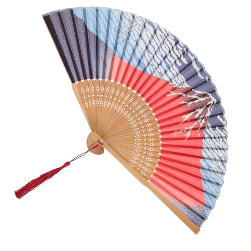 Mikinona Faltbarer Handfächer aus und Seide im Japanischen Stil Leichter Klappfächer für Damen für Sommer Dekoration Tanz und Festivals Langlebig und Praktisch von Mikinona