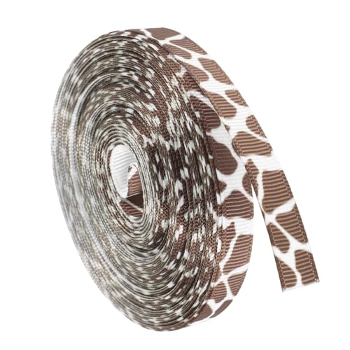 Mikinona Giraffenmuster Polyester Ripsband Breit Langlebiges DIY Geschenkband für Schleifen Haaraccessoires Partydekorationen mit Bauernhoftier Farbecht und Vielseitig Einsetzbar von Mikinona