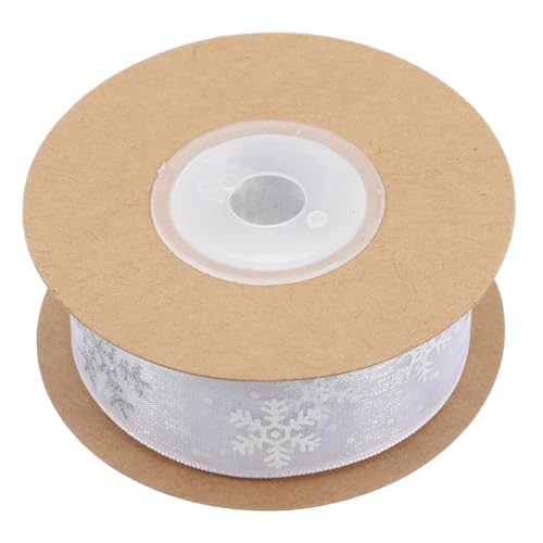 Mikinona Glitzerndes Schneeflockenband Weiß mit Silbernem Glitzer Weihnachtsdeko Geschenkband für Geschenkverpackung DIY Basteln Party Dekoration Mikinona Glitzerndes Schneeflockenband Weiß mit Silbernem Glitzer Weihnachtsdeko Geschenkband für Geschenkverpackung DIY Basteln Party Dekoration von Mikinona