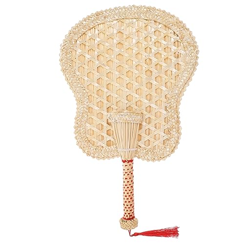 Mikinona Handgefertigter Chinesischer Strohwoven Fächer Großer Handlicher Sommerkühlventilator Natürlicher Paddelfächer Dekorativ und Praktisch für Zuhause und Partygebrauch Beige Mikinona Handgefertigter Chinesischer Strohwoven Fächer Großer Handlicher Sommerkühlventilator Natürlicher Paddelfächer Dekorativ und Praktisch für Zuhause und Partygebrauch Beige von Mikinona