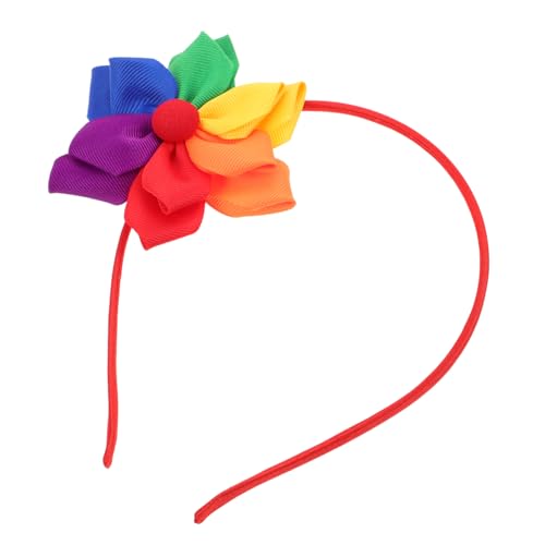 Mikinona Handgefertigtes Haarband Mehrfarbige Regenbogen Ribbon Blumen Leichtes Bequemes Stirnband für Frauen Boho Party Festival Kostüm Vielseitiges Haar Accessoire von Mikinona