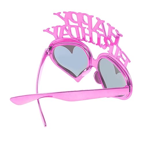 Mikinona Happy Birthday Herzbrille Kreative Partybrille für Erwachsene und Dekorative Fotorequisiten Leuchtenden Farben aus Hochwertigem Pc Material von Mikinona