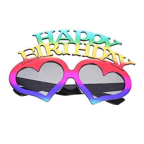Mikinona Herzförmige Geburtstag Brille Bunte Party Sonnenbrille für Foto Requisiten für Geburtstagsfeiern Leicht und Bequem für Erwachsene Hochwertigem Pc Material von Mikinona