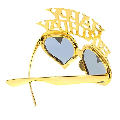 Mikinona Herzförmige Geburtstagsparty Brille aus Leichtem Pc Material Dekorative Happy Birthday Eyeglasses Bunte Partybrille für Foto Requisiten und Festliche Anlässe Goldfarben Mikinona Herzförmige Geburtstagsparty Brille aus Leichtem Pc Material Dekorative Happy Birthday Eyeglasses Bunte Partybrille für Foto Requisiten und Festliche Anlässe Goldfarben von Mikinona