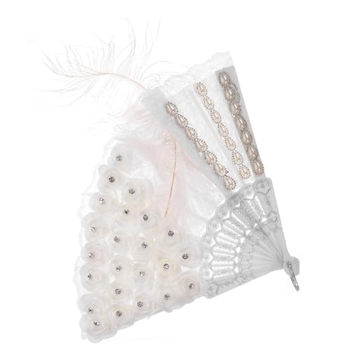 Mikinona Hochzeitsfächer für Braut und Gäste Klappbarer Handfächer Spitze Dekorativer Fächer für Bühnenaufführungen Accessoire für Hochzeiten und Events von Mikinona