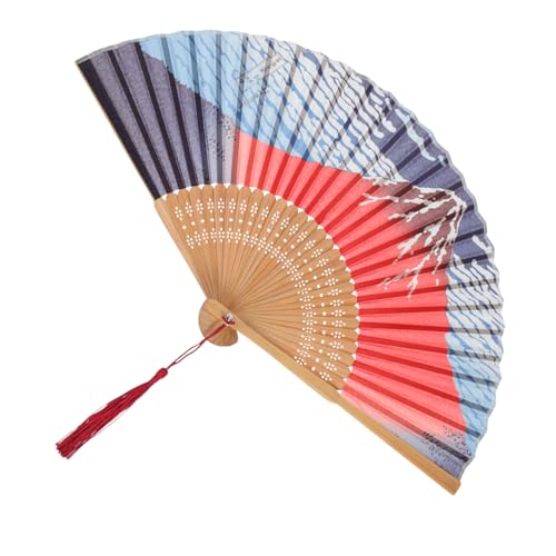 Mikinona Japanischer Faltbarer Handfächer aus Echtem mit Vintage Seidenbespannung Stabiles Design Vielseitig als Kühlhilfe Tanzrequisite und Dekoration Mikinona Japanischer Faltbarer Handfächer aus Echtem mit Vintage Seidenbespannung Stabiles Design Vielseitig als Kühlhilfe Tanzrequisite und Dekoration von Mikinona