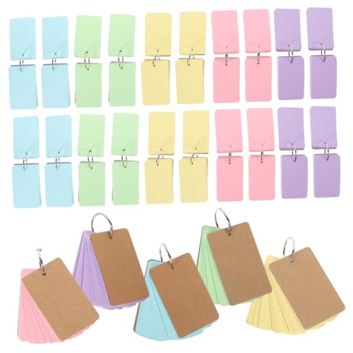 Mikinona Kleine Blanko Karteikarten mit Ringbindung Vintage Papier für Kreative Notizen Lernkarten und DIY Projekte Farblich Sortiert Gelb Blau Lila Grün Rosa Je Block Mikinona Kleine Blanko Karteikarten mit Ringbindung Vintage Papier für Kreative Notizen Lernkarten und DIY Projekte Farblich Sortiert Gelb Blau Lila Grün Rosa Je Block von Mikinona