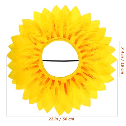 Mikinona Lustige Sonnenblumen kopfbedeckung Erwachsene Party accessoire Kindergarten deko Sportspiele Requisit Einfach Anzuziehen und Langlebig Zufällige Farbe Zufällige Farbe von Mikinona