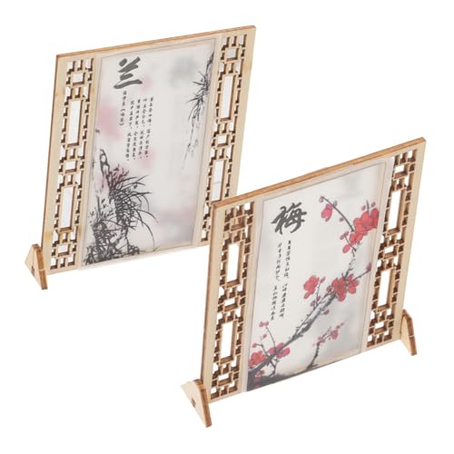 Mikinona Miniatur Chinesischer Dekorationsschirm Teilig Handgefertigt Realistische Form Vielseitig für Puppenhaus Mikro Landschaft Fotorequisiten und Modellzubehör von Mikinona