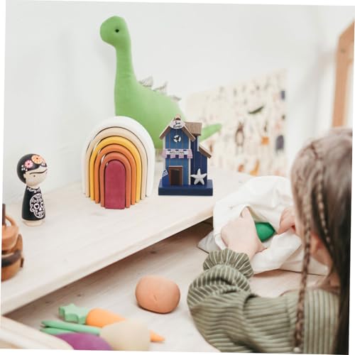 Mikinona Miniatur Holz Stranddekoration Mediterran Puppenhaus Zubehör Mini Holzfiguren Deko Sand Mikroszene für DIY Bjd Puppen Strandthema Kreative Bastelidee von Mikinona