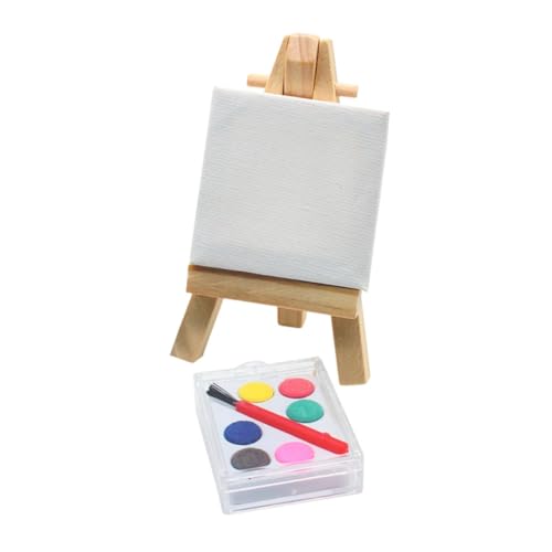 Mikinona Miniatur Staffelei Mini Leinwand Malbrett mit Pigment Leicht und Tragbar DIY Mikro Landschaftsdekoration für Puppenhaus Mini Haus Zubehör als Dekoratives Malwerkzeug Mikinona Miniatur Staffelei Mini Leinwand Malbrett mit Pigment Leicht und Tragbar DIY Mikro Landschaftsdekoration für Puppenhaus Mini Haus Zubehör als Dekoratives Malwerkzeug von Mikinona