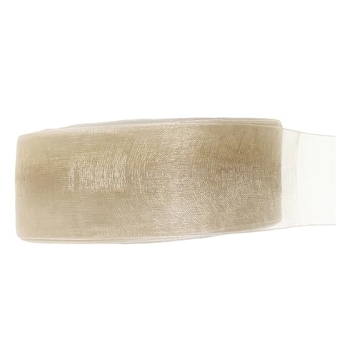 Mikinona Organza Chiffon Satinband Schimmerndes Geschenkband für DIY Schleifen Hochzeitsdeko Bastelprojekte Luftiges Dekoband in Hellem Gold Mikinona Organza Chiffon Satinband Schimmerndes Geschenkband für DIY Schleifen Hochzeitsdeko Bastelprojekte Luftiges Dekoband in Hellem Gold von Mikinona