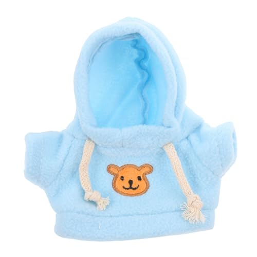 Mikinona Plüschbär Kleidung Blaue Puppen Hoodie Ersatzshirt Weiche Langlebige Stofftier anziehsachen für Kleine Kuscheltiere von Mikinona