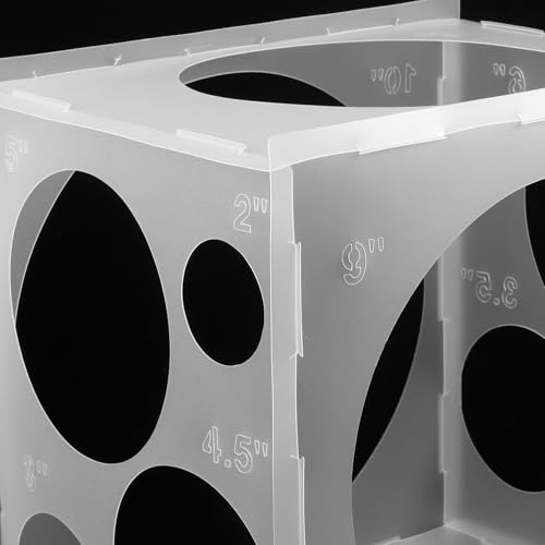 Mikinona Portabler Ballonmaßwürfel aus Leichtem Gummi Ballonmessbox für Haushalt Einfach zu Montierendes Robustes Messwerkzeug für Ballondekoration bei Festen und Veranstaltungen von Mikinona