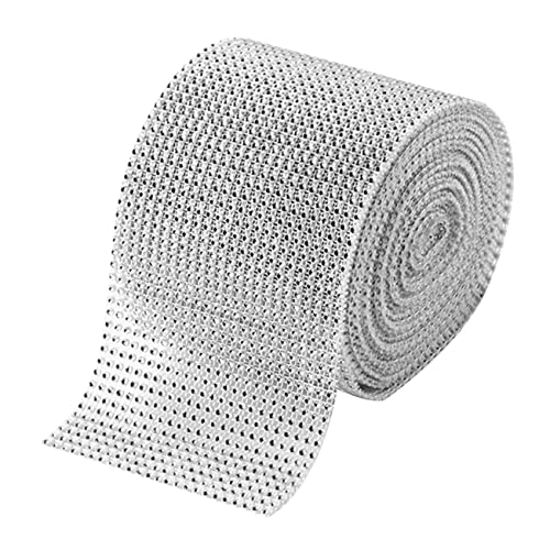 Mikinona Rhinestone Trim Band Reihen Strasssteine Silber Cuttbar Langlebig und Vielseitig Einsetzbar für Hochzeitsdeko Tortenverzierung Geburtstagsdekoration und Geschenkverzierung von Mikinona