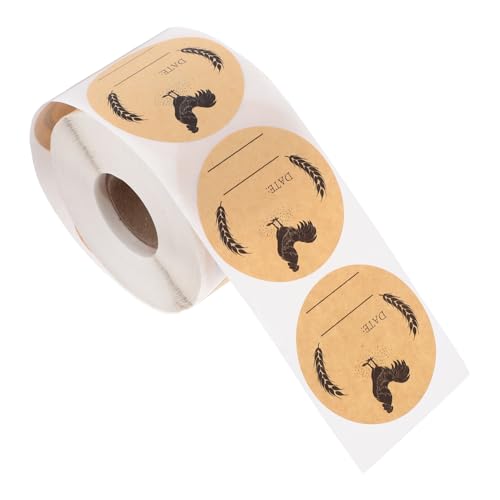 Mikinona Runde Eieretiketten aus Kraftpapier Selbstklebend für Eierkartons und Einmachgläser Beschreibbare Aufkleber für Frische Hühnereier Bauern Vielseitig Einsetzbar für Bauernmärkte von Mikinona