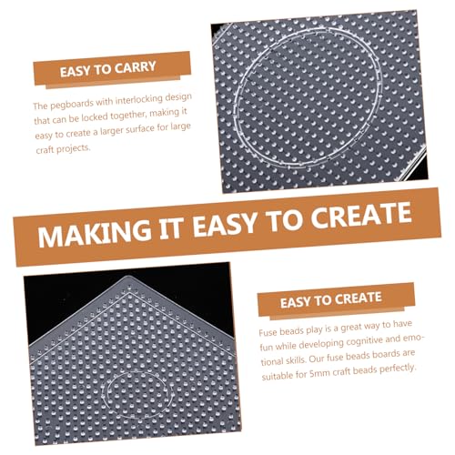 Mikinona Teiliges Fuse Beads mit Vielseitigen Kunststoffplatten Quadratisch Rund Hexagonal Herzförmig Stabiles Tragbares Perlen pegboard für Kreatives DIY Basteln und Schmuckherstellung von Mikinona