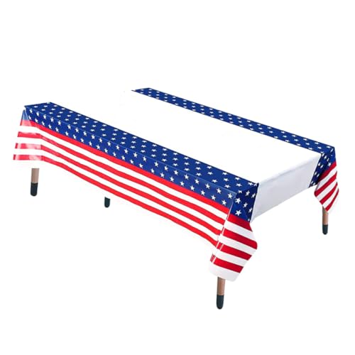 Mikinona Einweg Tischdecke Unabhängigkeitstag Dekorative Tischdecke mit Amerikanischem Flaggen Tischläufer für Partys BBQ und Feiern X für Geburtstagsfeiern und Tischdekoration Mikinona Einweg Tischdecke Unabhängigkeitstag Dekorative Tischdecke mit Amerikanischem Flaggen Tischläufer für Partys BBQ und Feiern X für Geburtstagsfeiern und Tischdekoration von Mikinona