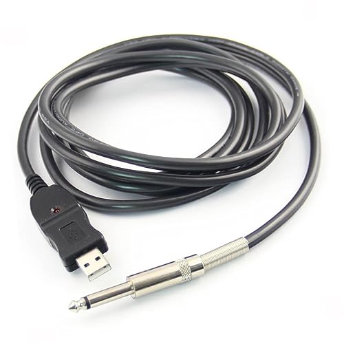 Mikinona USB Kabel für Gitarre USB Link Kabel Adapter für Pc Aufnahmen für Macos und Windows Audioqualität mit LED Anzeige für Musiker und Aufnahmen von Mikinona