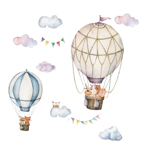 Mikinona Wasserfarben Cartoon Tier Wandsticker Heißluftballon Wandtattoo Kinderzimmer Dekoration DIY Wandaufkleber für Mädchen Jungen Schlafzimmer Wohnzimmer Mikinona Wasserfarben Cartoon Tier Wandsticker Heißluftballon Wandtattoo Kinderzimmer Dekoration DIY Wandaufkleber für Mädchen Jungen Schlafzimmer Wohnzimmer von Mikinona