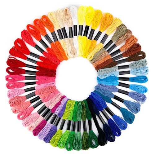 50 Farben Stickgarn Set, Stickgarn, Embroidery Threads Regenbogenfarbe, Weicher Baumwolle, für Kreuzstichfaden, Armbandfaden, Sticken, Knüpfen, Basteltwist, Basteln, Häkeln, Multifarben, 8 m, 6 fädig 50 Farben Stickgarn Set, Stickgarn, Embroidery Threads Regenbogenfarbe, Weicher Baumwolle, für Kreuzstichfaden, Armbandfaden, Sticken, Knüpfen, Basteltwist, Basteln, Häkeln, Multifarben, 8 m, 6 fädig von Mikiuly