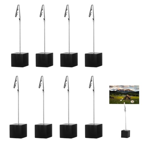 Kartenständer, Memo Clip Halter Ständer, Fotohalter mit Klammern, Fotohalter, Memohalter Sitzkartenhalter Postkartenhalter Weihnachts Kartenhalter für Bilder Karte Hinweis Büroklammer,Schwarz,8 Stück von Mikiuly