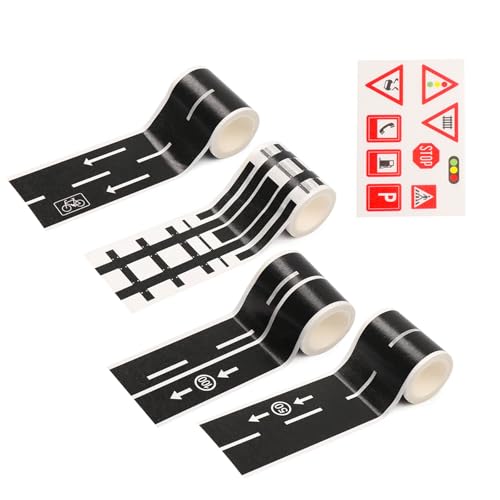 Klebeband Straße Washi Tape Kinder 5cm*5m Selbstklebend Straßenband Road Tape Autobahn Klebestraße Klebestreifen Straße Straßenband Kleber mit Verkehrszeichen Aufkleber für DIY Lernen, 4 Rollen Klebeband Straße Washi Tape Kinder 5cm*5m Selbstklebend Straßenband Road Tape Autobahn Klebestraße Klebestreifen Straße Straßenband Kleber mit Verkehrszeichen Aufkleber für DIY Lernen, 4 Rollen von Mikiuly