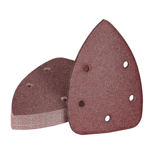 Schleifpads für Maus, Multi-Tool-Dreieck-Schleifpads, P60/P80/P120/P180/P240/P320, Multi-Werkzeug-Schleifpads, 5-Loch-Schleifpapier für Holz, Metall, Kunststoff, 30 Stück von Mikiuly
