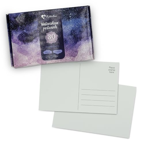 Mikkelhus Aquarellpapier A6 – 25 Blatt Aquarellblock 300g/m² – Watercolor Postkarten Blanko – Ideal für Aquarell, Skizzen & Basteln – DIN A6 Format (10,5 x 14,8 cm) von Mikkelhus